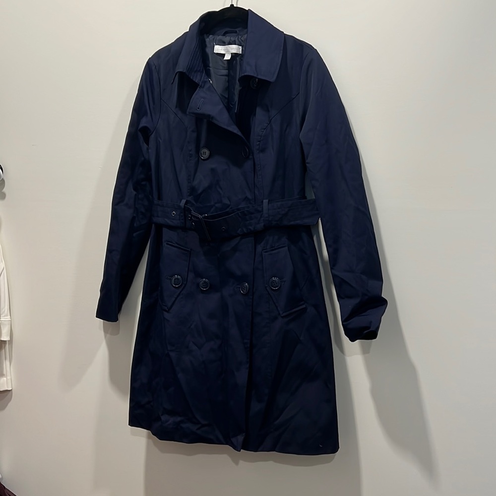 Navy blue trench coat